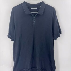 Vince Black / Gray luxury Polo Shirt Soft Knit Casual